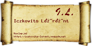 Iczkovits Lóránt névjegykártya